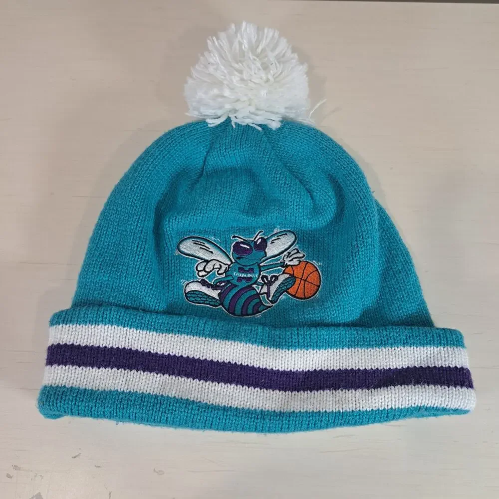 Charlotte Hornets Mitchell & Ness Knit Pom Pom NBA WInter Beanie - Picture 1 of 7
